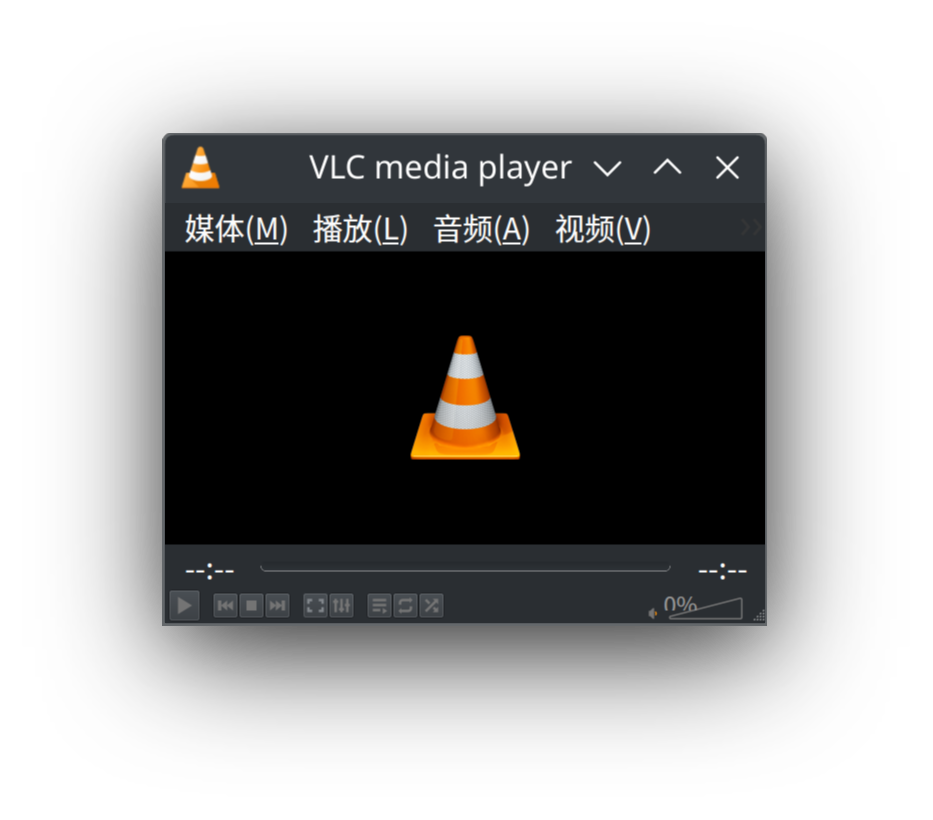 没有启用 HiDPI 的 VLC 界面